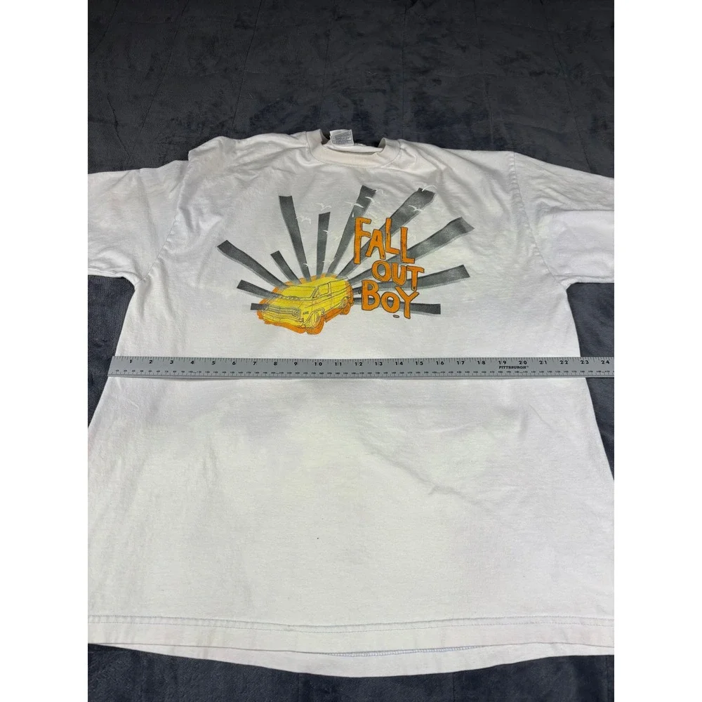 Fall Out Boy‎ Band T-Shirt Mens XL White AAA Alstyle Graphic Van Tee Pop Punk